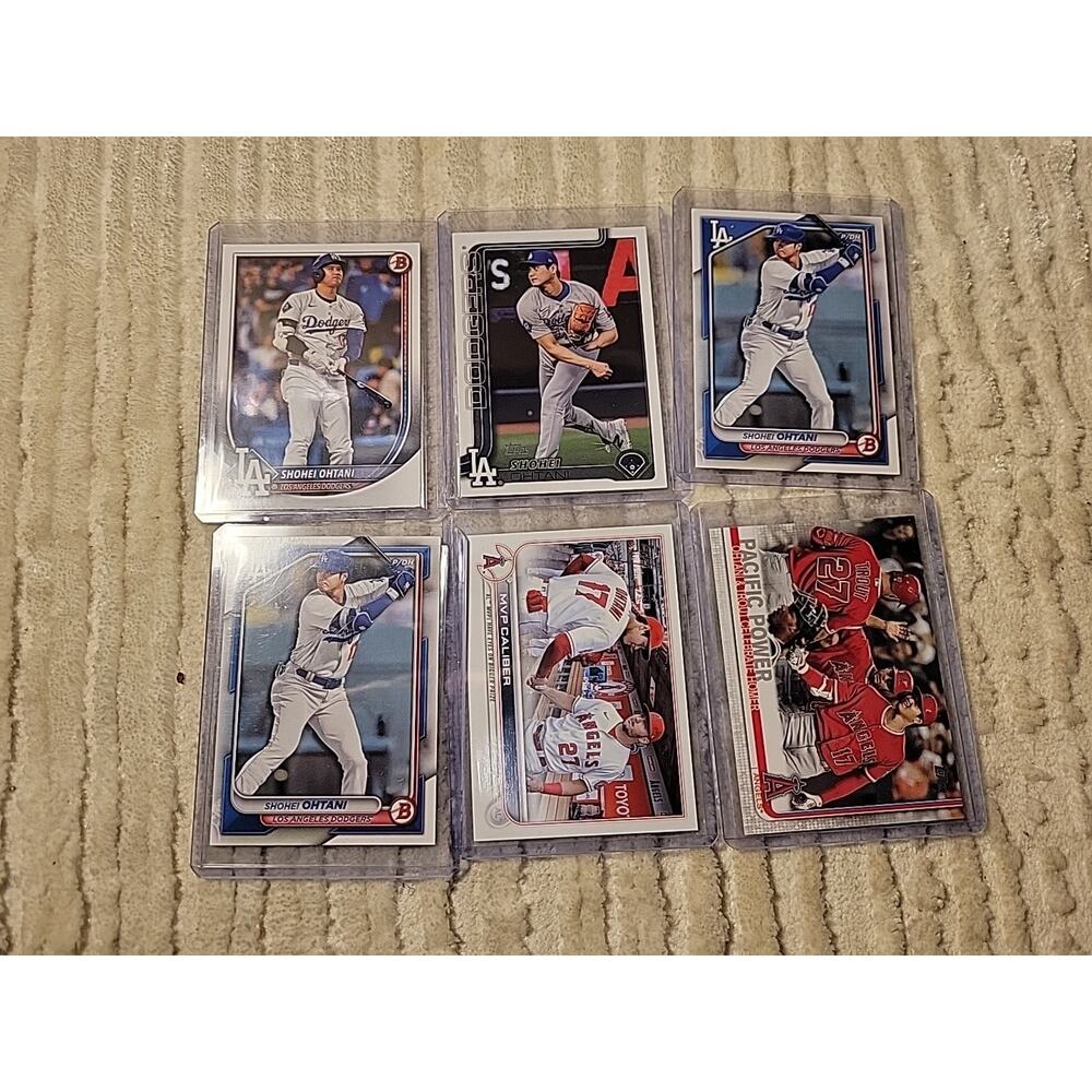 Shohei Ohtani Baseball Card Lot of 6 Cards Los Angeles Angels Dodgers Topps - Picture 8 of 9